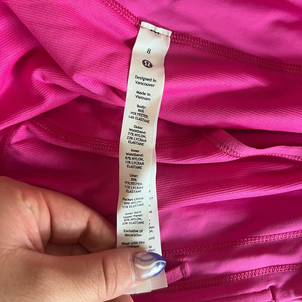 NWT size 8 lululemon athletica sonic pink Athletic Shorts - Picture 2 of 3